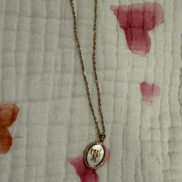 Gold Pendant Necklace with Oval Charm - Picture 6 of 9